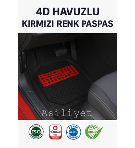 Tofaş Kartal Hasırlı 4D Havuzlu Kırmızı Oto Paspas
