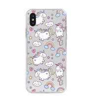 Iphone X ve XS Uyumlu Unicorn Tasarımlı Şeffaf Telefon Kılıfı