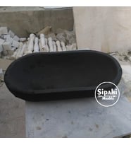 Sipahi Marble Bazalt Siyah Oval Kayık Lavabo