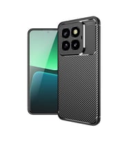 Xiaomi Mi 14 Pro Kılıf Negro Karbon Tasarım Silikon Kılıf (Siyah)