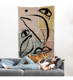 Minimalist Kadın Yüzü Duvar Örtüsü-7993