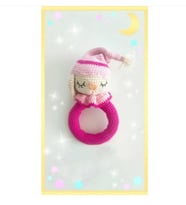 Uykucu Tavşan Çıngırak Amigurumi Organik Oyuncak