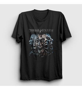 Presmono Unisex Siyah Pain Demons And Wizards T-Shirt 409651tt