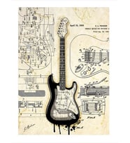 Elektro Gitar Anatomisi Mdf Tablo