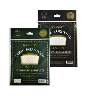 Desenli Sarık Koruyucu 2 li Paket (Beyaz - Beyaz)