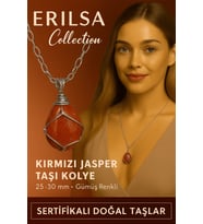 Sertifikalı Gümüş Tel Sargılı Doğal Kırmızı Jasper Taşı Kolye – 25-30 mm Enerji ve Güç Taşı (Çok Renkli)