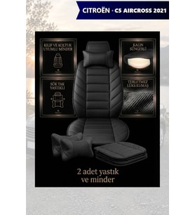 citron c5 aircross 2021 Koltuk ve Kılıf uyumlu Yastık Lüks Siyah Minder 2 Minder 2 Yastık