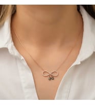 Gümüş Rose Bebek Patikli Sonsuzluk Bayan Kolye