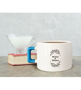 BK Gift Kişiye Özel İsimli Mavi Kulplu Çay & Kahve Fincanı-19, Arkadaşa Hediye, Sevgiliye Hediye