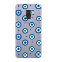 PrintiFy Samsung Galaxy A8 2018 ile Uyumlu 1mm Slim Fit Nazar Boncuğu 1 Baskılı Şeffaf  Kılıf