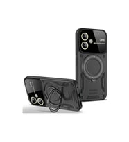 Samsung Galaxy A06 Kılıf Joy Lens Standlı Kapak - Siyah