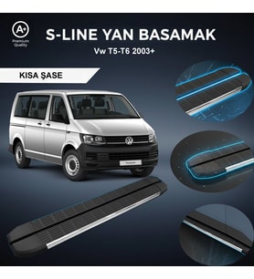 VW T5/T6 UZUN S-Line Premium Krom Yan Basamak 2003 Sonrası