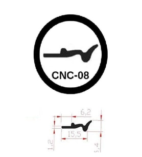 Contacall Cnc Kızak Fitili Cnc Sıyırıcı Contası 5 Metre Siyah
