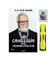 Senin Cahilliğin Benim Yaşamımı Etkiliyor- Celal Şengör-Masa Kitap-Fosforlu Kalem-Not Defter Set (Krem)