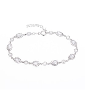 Damla Model 3-5 MM Zirkon Taşlı 925 Ayar Gümüş Kadın Bileklik