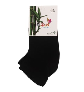Unisex Siyah Bambu Patik Çorap