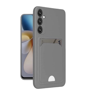 Mey İthalat® Samsung Galaxy A16 5G Kılıf Kelvin Kartvizitli Silikon - Gri