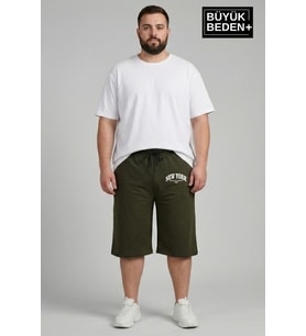 Büyük Beden Erkek Şort New York Baskılı Rahat Kalıp 3XL-6XL SPR26BSR591-05