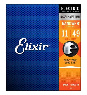 Elixir 12102 Nanoweb Medium Elektro Gitar Teli (11-49)