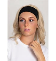 Kadın 2'li Ribana Fitilli Siyah-Beyaz Esnek Bandana Saç Bandı Seti