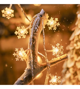 SNOW FLAKE PHOTO CLİP STRİNG LED WARM LİGHT GÜN IŞIĞI PİLLİ KAR TANESİ MANDAL LED IŞIK 2 METRE LED