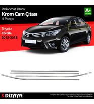 Toyota Corolla Krom Cam Çıtası 4 Prç. 2013-2018
