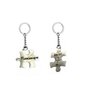 En İyi Arkadaşım Yazılı Puzzle Metal Kaplama Çift İkili Anahtarlık veya Çanta Süsü (Çok Renkli)