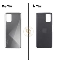 Infinix Note 8 Gümüş Uyumlu Arka Kapak Arka Cam Batarya Pil Kapağı Lazer Kesim Back Cover