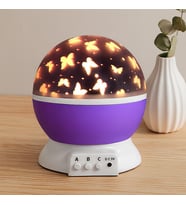 Otomatik Dönerli Ay Yıldız Projeksiyon Gece Lambası (USB & Pil)