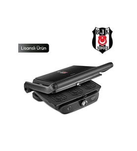 x Beşiktaş Lisanslı Gastro Grill Glass 6 Dilim Kapasiteli Logo Plakalı Tost Makinesi 2400 W