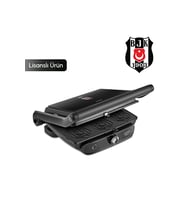 x Beşiktaş Lisanslı Gastro Grill Glass 6 Dilim Kapasiteli Logo Plakalı Tost Makinesi 2400 W