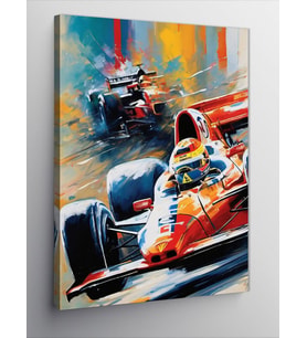 Kanvas Tablo Retro Formula 1 Yarışı