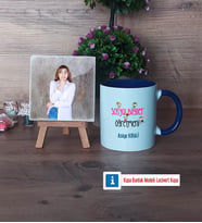 Sosyal Bilgiler Öğretmeni Fotoğraflı Dekoratif Taş, Kupa Bardak Beyaz Hediye (Model 3)