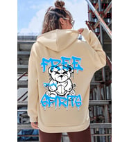 Free Grafiti Sırt Baskılı Sweatshirt (Bej)