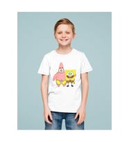 Süngerbob Ve Patrick Baskılı Unisex Çizgi Film Çocuk Tişört (1-12 Yaş)