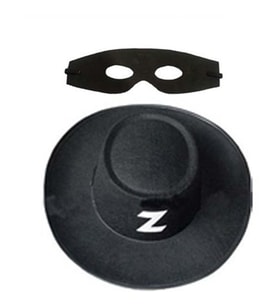 Zorro Şapka Maske Set Yetişkin