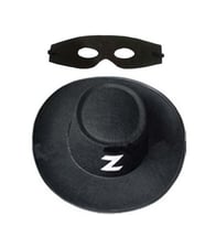 Zorro Şapka Maske Set Yetişkin