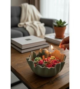 Mumelia Candles Çöl Esintisi - Doğal Soya Taştozu Tabaklı Tasarım Mum