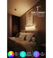 Şerit LED Çok Renkli Led Lambader Yapışkanlı 1 Metre Her Alana Uygun Modlu Kumandalı Wsarıa