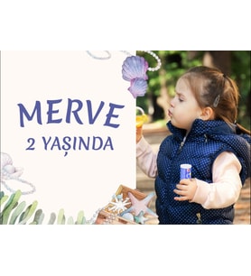 Deniz Kızı Temalı Doğum Günü Afişi 50x70 cm