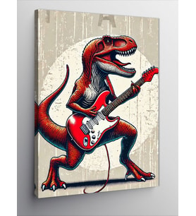 Kanvas Tablo Rock Yapan T-Rex