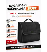 Oto Bagaj Organizer Bagaj Çantası M Boy Kaymaz Cırt Bantlı Velur Kompakt Düzenleyici