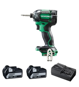 Hikoki WH18DC-5.0 18V/5.0Ah 210Nm Çift Akülü Kömürsüz Şarjlı Darbeli Vidalama (Yeşil)