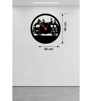 Fitness Motivasyon Tasarım Ahşap Duvar Saati - 40X40 Cm Sporcu Hediyesi