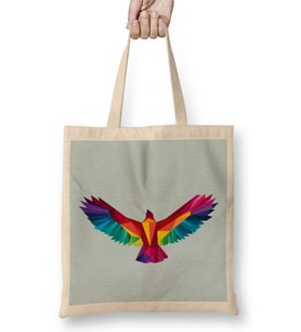 Geometric Animal Rainbow Hawk Bez Çanta Uzun Saplı