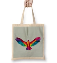 Geometric Animal Rainbow Hawk Bez Çanta Uzun Saplı