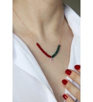 Kristal Taşlı Kelebek Figürlü Gümüş Kolye - N171901