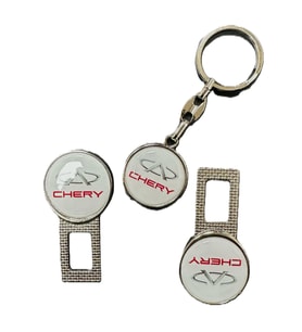 Chery Omada 5 Tiggo 7 Tiggo 8 Uyumlu İkaz Ses Metal Toka 2 Adet Anahtarlık 1 adet (Boş)