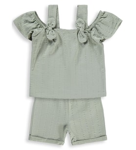 Civil Baby Fiyonk Askılı Şortlu 6-18 Ay Takım - Yeşil