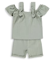 Civil Baby Fiyonk Askılı Şortlu 6-18 Ay Takım - Yeşil